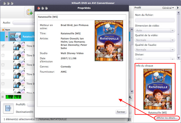 Xilisoft DVD en AVI Convertisseur pour Mac