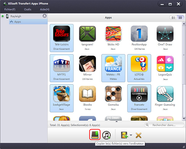 Xilisoft Transfert Apps iPhone