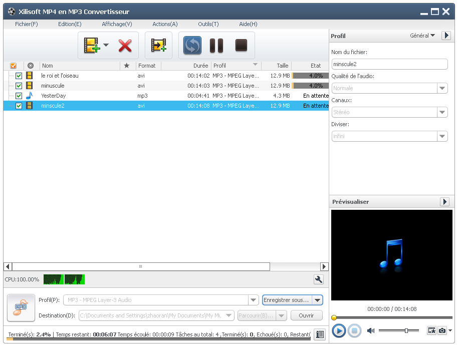 Xilisoft MP4 en MP3 Convertisseur