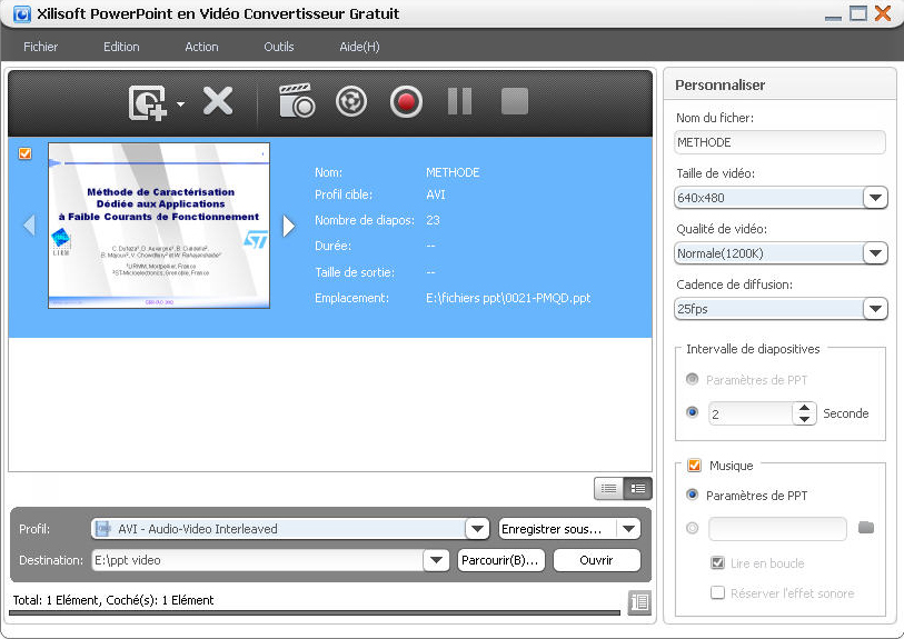 Xilisoft PowerPoint en Vid&eacute;o Convertisseur Gratuit