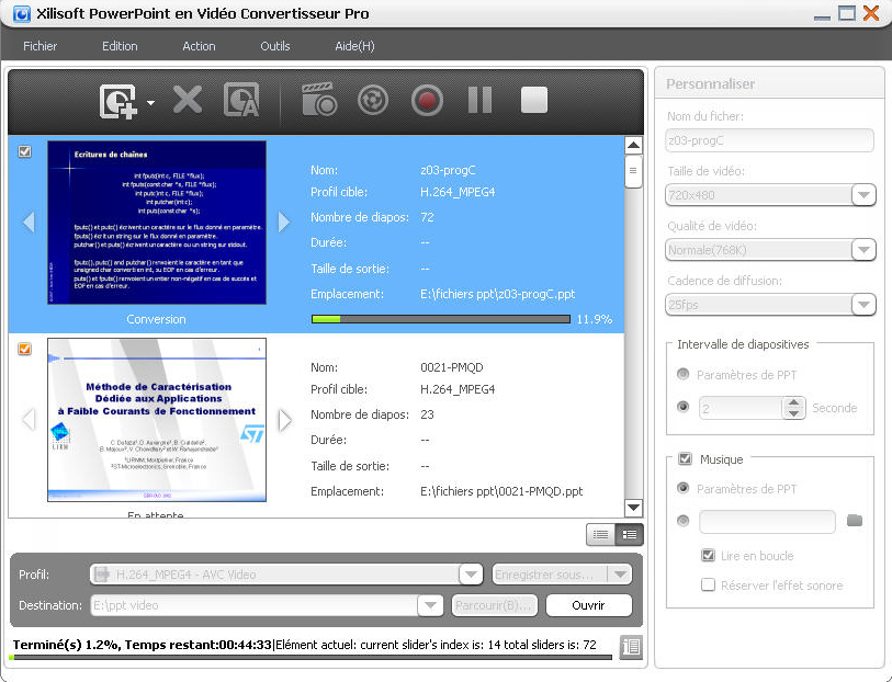 Xilisoft PowerPoint en Vid&eacute;o Convertisseur Pro